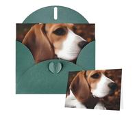Thinking of You Cards with Envelopes Cute Beagle Greeting Cards for All Occasions Thank You Blank Note Card for Wedding Invitations Valentine's Day Birthday Card 10x15 cm