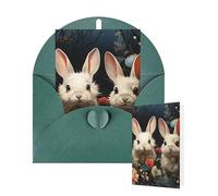 Thinking of You Cards with Envelopes Cute Bunnys Greeting Cards for All Occasions Thank You Blank Note Card for Wedding Invitations Valentine's Day Birthday Card 10x15 cm
