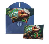 Thinking of You Cards with Envelopes Cute Chameleon Greeting Cards for All Occasions Thank You Blank Note Card for Wedding Invitations Valentine's Day Birthday Card 10x15 cm