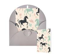 Thinking of You Cards with Envelopes Cute Horse Blank Cards for All Occasions Thank You Blank Note Card Greeting Cards for Wedding Bridal Invitations Birthday Party 10 x 15 cm