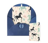 Thinking of You Cards with Envelopes Cute Horse Blank Cards for All Occasions Thank You Blank Note Card Greeting Cards for Wedding Bridal Invitations Birthday Party 10 x 15 cm