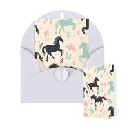 Thinking of You Cards with Envelopes Cute Horse Blank Cards for All Occasions Thank You Blank Note Card Greeting Cards for Wedding Bridal Invitations Birthday Party 10 x 15 cm