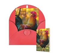 Thinking of You Cards with Envelopes Cute Rooster Chickens Blank Cards for All Occasions Thank You Blank Note Card Greeting Cards for Wedding Bridal Invitations Birthday Party 10 x 15 cm