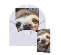 Thinking of You Cards with Envelopes Cute Sloth Blank Cards for All Occasions Thank You Blank Note Card Greeting Cards for Wedding Bridal Invitations Birthday Party 10 x 15 cm