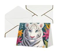 Thinking of You Cards with Envelopes Cute white tigers Blank Cards for All Occasions Sympathy Card Blank Note Card Thank You Greeting Cards for Wedding Invitations Birthday Party