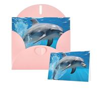 Thinking of You Cards with Envelopes Dolphin Greeting Cards for All Occasions Thank You Blank Note Card for Wedding Invitations Valentine's Day Birthday Card 10x15 cm