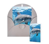 Thinking of You Cards with Envelopes Dolphin Greeting Cards for All Occasions Thank You Blank Note Card for Wedding Invitations Valentine's Day Birthday Card 10x15 cm