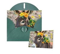 Thinking of You Cards with Envelopes Donkey Animals Greeting Cards for All Occasions Thank You Blank Note Card for Wedding Invitations Valentine's Day Birthday Card 10x15 cm