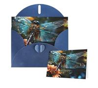 Thinking of You Cards with Envelopes Dragonfly flying on the pond Greeting Cards for All Occasions Thank You Blank Note Card for Wedding Invitations Valentine's Day Birthday Card 10x15 cm