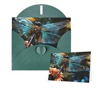 Thinking of You Cards with Envelopes Dragonfly flying on the pond Greeting Cards for All Occasions Thank You Blank Note Card for Wedding Invitations Valentine's Day Birthday Card 10x15 cm