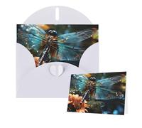 Thinking of You Cards with Envelopes Dragonfly flying on the pond Greeting Cards for All Occasions Thank You Blank Note Card for Wedding Invitations Valentine's Day Birthday Card 10x15 cm