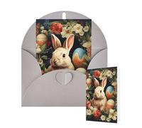 Thinking of You Cards with Envelopes Easter bunny and flowers Blank Cards for All Occasions Thank You Blank Note Card Greeting Cards for Wedding Bridal Invitations Birthday Party 10 x 15 cm
