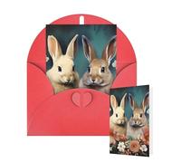 Thinking of You Cards with Envelopes Easter bunny Blank Cards for All Occasions Thank You Blank Note Card Greeting Cards for Wedding Bridal Invitations Birthday Party 10 x 15 cm