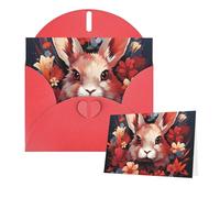 Thinking of You Cards with Envelopes Easter Bunny Greeting Cards for All Occasions Thank You Blank Note Card for Wedding Invitations Valentine's Day Birthday Card 10x15 cm