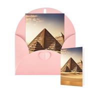 Thinking of You Cards with Envelopes Egyptian Pyramids Blank Cards for All Occasions Thank You Blank Note Card Greeting Cards for Wedding Bridal Invitations Birthday Party 10 x 15 cm