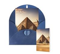 Thinking of You Cards with Envelopes Egyptian Pyramids Blank Cards for All Occasions Thank You Blank Note Card Greeting Cards for Wedding Bridal Invitations Birthday Party 10 x 15 cm