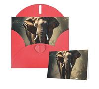 Thinking of You Cards with Envelopes Elephant in the Forest Greeting Cards for All Occasions Thank You Blank Note Card for Wedding Invitations Valentine's Day Birthday Card 10x15 cm