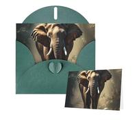 Thinking of You Cards with Envelopes Elephant in the Forest Greeting Cards for All Occasions Thank You Blank Note Card for Wedding Invitations Valentine's Day Birthday Card 10x15 cm