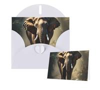 Thinking of You Cards with Envelopes Elephant in the Forest Greeting Cards for All Occasions Thank You Blank Note Card for Wedding Invitations Valentine's Day Birthday Card 10x15 cm