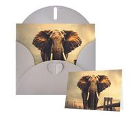 Thinking of You Cards with Envelopes Elephant On A Bridge Greeting Cards for All Occasions Thank You Blank Note Card for Wedding Invitations Valentine's Day Birthday Card 10x15 cm