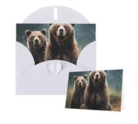 Thinking of You Cards with Envelopes Encounter animal Bear Greeting Cards for All Occasions Thank You Blank Note Card for Wedding Invitations Valentine's Day Birthday Card 10x15 cm