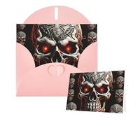 Thinking of You Cards with Envelopes Evil skull Greeting Cards for All Occasions Thank You Blank Note Card for Wedding Invitations Valentine's Day Birthday Card 10x15 cm