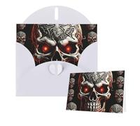 Thinking of You Cards with Envelopes Evil skull Greeting Cards for All Occasions Thank You Blank Note Card for Wedding Invitations Valentine's Day Birthday Card 10x15 cm