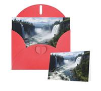 Thinking of You Cards with Envelopes Falls and Mountain Forest Greeting Cards for All Occasions Thank You Blank Note Card for Wedding Invitations Valentine's Day Birthday Card 10x15 cm