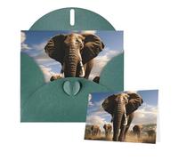 Thinking of You Cards with Envelopes Ferocious Elephant Greeting Cards for All Occasions Thank You Blank Note Card for Wedding Invitations Valentine's Day Birthday Card 10x15 cm