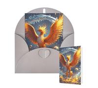 Thinking of You Cards with Envelopes Fire and water phoenix Blank Cards for All Occasions Thank You Blank Note Card Greeting Cards for Wedding Bridal Invitations Birthday Party 10 x 15 cm