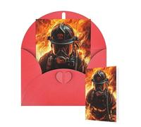 Thinking of You Cards with Envelopes Firefighter Fireman Flame Blank Cards for All Occasions Thank You Blank Note Card Greeting Cards for Wedding Bridal Invitations Birthday Party 10 x 15 cm