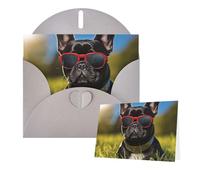 Thinking of You Cards with Envelopes French bulldog Greeting Cards for All Occasions Thank You Blank Note Card for Wedding Invitations Valentine's Day Birthday Card 10x15 cm