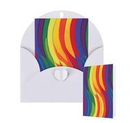 Thinking of You Cards with Envelopes Gay Pride Rainbow Pattern Blank Cards for All Occasions Thank You Blank Note Card Greeting Cards for Wedding Bridal Invitations Birthday Party 10 x 15 cm