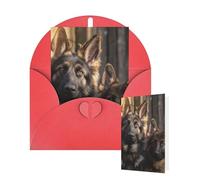 Thinking of You Cards with Envelopes German shepherd Blank Cards for All Occasions Thank You Blank Note Card Greeting Cards for Wedding Bridal Invitations Birthday Party 10 x 15 cm