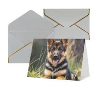 Thinking of You Cards with Envelopes German Shepherd Puppy Blank Cards for All Occasions Sympathy Card Blank Note Card Thank You Greeting Cards for Wedding Invitations Birthday Party