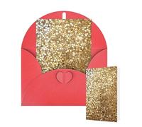Thinking of You Cards with Envelopes Gold Sequin Sparkle Blank Cards for All Occasions Thank You Blank Note Card Greeting Cards for Wedding Bridal Invitations Birthday Party 10 x 15 cm