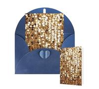 Thinking of You Cards with Envelopes Gold Sequin Sparkle Blank Cards for All Occasions Thank You Blank Note Card Greeting Cards for Wedding Bridal Invitations Birthday Party 10 x 15 cm