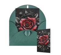 Thinking of You Cards with Envelopes Gothic Rose Blank Cards for All Occasions Thank You Blank Note Card Greeting Cards for Wedding Bridal Invitations Birthday Party 10 x 15 cm