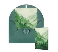 Thinking of You Cards with Envelopes Green forest Blank Cards for All Occasions Thank You Blank Note Card Greeting Cards for Wedding Bridal Invitations Birthday Party 10 x 15 cm