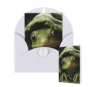 Thinking of You Cards with Envelopes Green frog sticks its head out Blank Cards for All Occasions Thank You Blank Note Card Greeting Cards for Wedding Bridal Invitations Birthday Party 10 x 15 cm