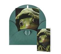 Thinking of You Cards with Envelopes Green frog sticks its head out Blank Cards for All Occasions Thank You Blank Note Card Greeting Cards for Wedding Bridal Invitations Birthday Party 10 x 15 cm