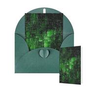 Thinking of You Cards with Envelopes Green Matrix Blank Cards for All Occasions Thank You Blank Note Card Greeting Cards for Wedding Bridal Invitations Birthday Party 10 x 15 cm