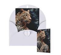 Thinking of You Cards with Envelopes Greetings Card A leopard sits Blank Cards for All Occasions Birthday Thank You Note Card for Wedding Invitations Valentine's Day 10 X 15 CM