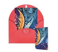 Thinking of You Cards with Envelopes Greetings Card Aboriginal patterns Blank Cards for All Occasions Birthday Thank You Note Card for Wedding Invitations Valentine's Day 10 X 15 CM