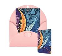 Thinking of You Cards with Envelopes Greetings Card Aboriginal patterns Blank Cards for All Occasions Birthday Thank You Note Card for Wedding Invitations Valentine's Day 10 X 15 CM