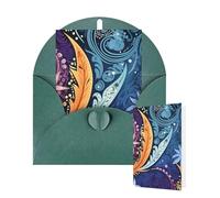 Thinking of You Cards with Envelopes Greetings Card Aboriginal patterns Blank Cards for All Occasions Birthday Thank You Note Card for Wedding Invitations Valentine's Day 10 X 15 CM