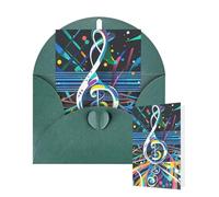 Thinking of You Cards with Envelopes Greetings Card Abstract Music Themed Blank Cards for All Occasions Birthday Thank You Note Card for Wedding Invitations Valentine's Day 10 X 15 CM