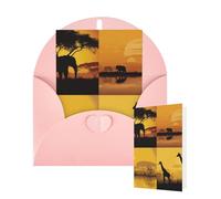 Thinking of You Cards with Envelopes Greetings Card African grassland animals Blank Cards for All Occasions Birthday Thank You Note Card for Wedding Invitations Valentine's Day 10 X 15 CM