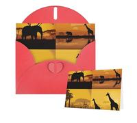 Thinking of You Cards with Envelopes Greetings Card African grassland animals Blank Cards for All Occasions Birthday Thank You Note Card for Wedding Invitations Valentine's Day 10 X 15 CM