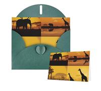 Thinking of You Cards with Envelopes Greetings Card African grassland animals Blank Cards for All Occasions Birthday Thank You Note Card for Wedding Invitations Valentine's Day 10 X 15 CM